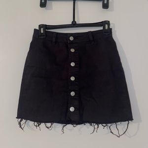 PacSun black denim button down skirt